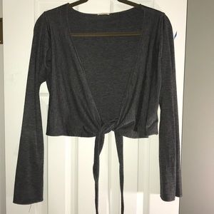 Super Soft Grey Wrap Sweater